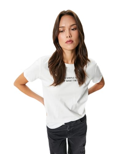 T-shirt aux femmes en coton blanc Koton pour éviter la chaleur en été