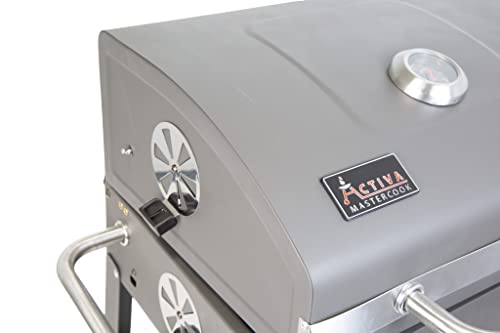 ACTIVA Tischgrill Holzkohle Angular ToGo I Camping Grill mit Deckel & Thermometer I Mini Grill ein gelungenes Barbecue – Bild 4