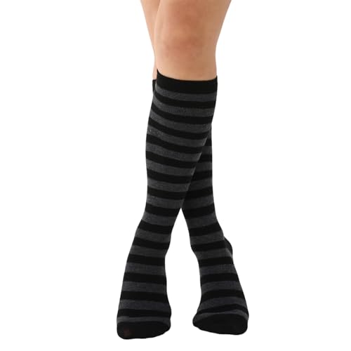 Image of Women's Knee High Athletic Socks Casual Stripes Tube Socks Outdoor Sport Socks