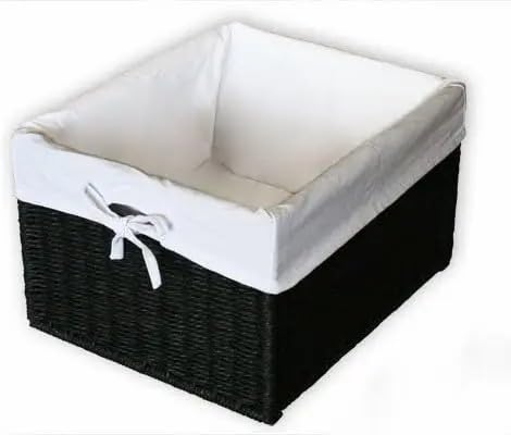 Regalkorb Schrankkorb *Dina* Korb Schwarz Korbbox 26,5x19x31,5 cm...