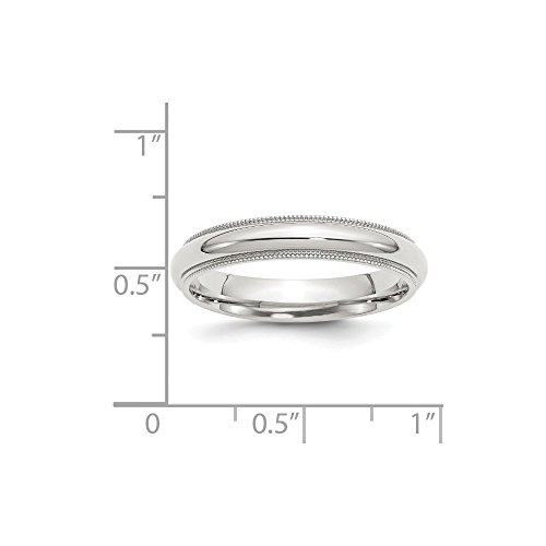 Solid 925 Sterling Silver 4mm Milgrain Comfort Fit Wedding Band2