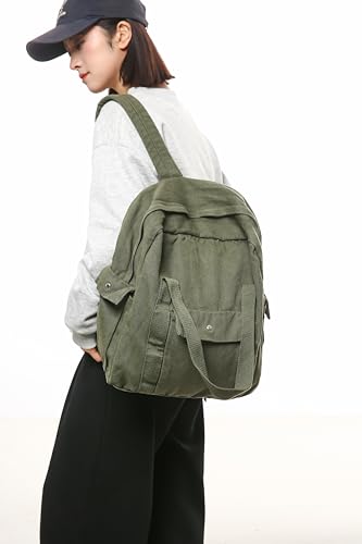 MaxxCloud Versatile Canvas Rucksack Comfortable Roomy for Daily Use (Green)4