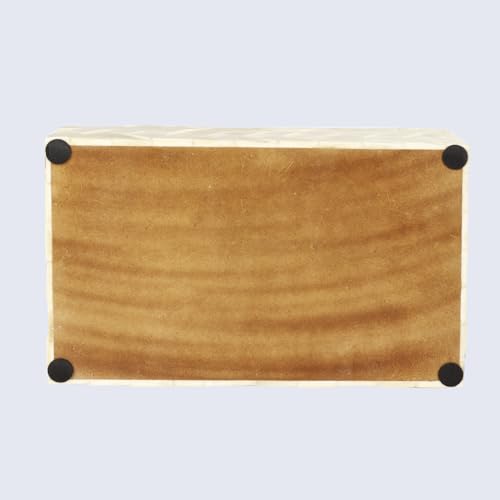 Image of Handicrafts Home Decorative Box - Handmade Jewelry Organizer Box with Lid - Keepsake Box for Home Decor, Jewelry, Accessories, Collectibles - Modern Wooden Storage Box - Braid, 10X6X2.5 inch