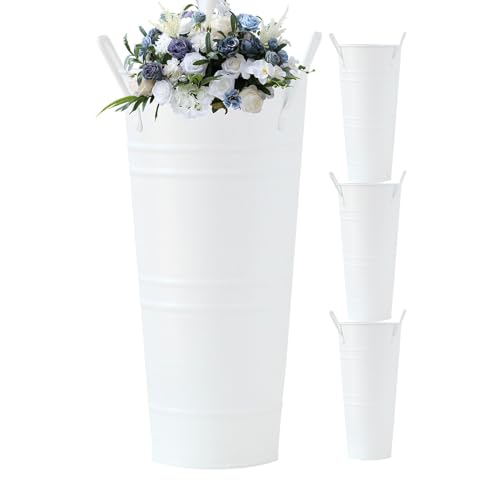 Vases rustiques en métal lot de 4 pour table et salon - 2