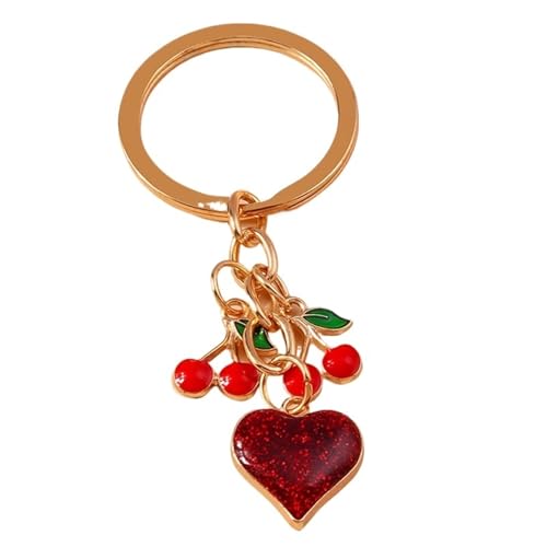 Pendentif cerise d'amour élégant et raffiné avec finitions soignées pour bijoux de sac