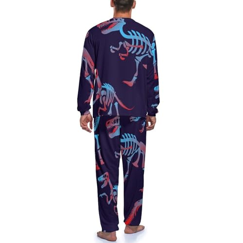 Pantalon vêtements de nuit et pyjama homme os de dinosaure contre le froid nocturne - 4