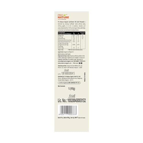 Image of Pro Nature 100% Organic | Oil Combo 2 (Sunflower Oil 500ml) (Pack of 2)