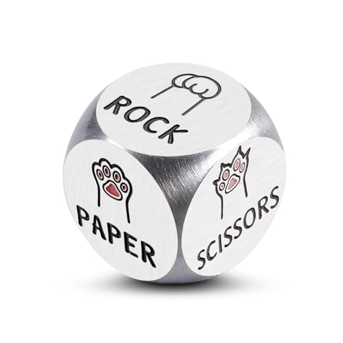 Pet Fathers Day Ideas Cat Dice Game Cat Lover Gifts for Men Women Rock Paper Scissors Dog Lover Gifts for Men Cute Items to Put in a Guys Gift Basket Christmas Pet Merch Xmas