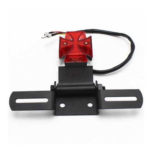 Feu arrière de moto universel 12V LED feu stop et support de plaque moto