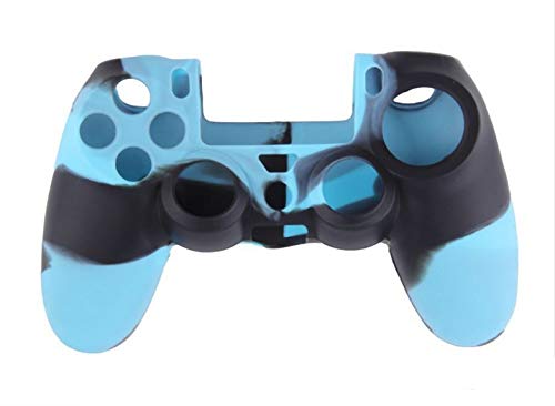 Tobo Dual Colour Silicone Skin Grip Cover Case Compatible with PS4 Controllers. (Sky Blue & Black)