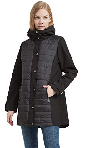 Ikazz Quilted Padded Jackets, Women Chilly Winter Insulated Warm Stylish Fleece Fuzzy Lined Hooded Lightweight Thicken Padded Rain Snow Water-Resistant Cute Zip Up Long Workout Puffer Coat, Black S #TOP12