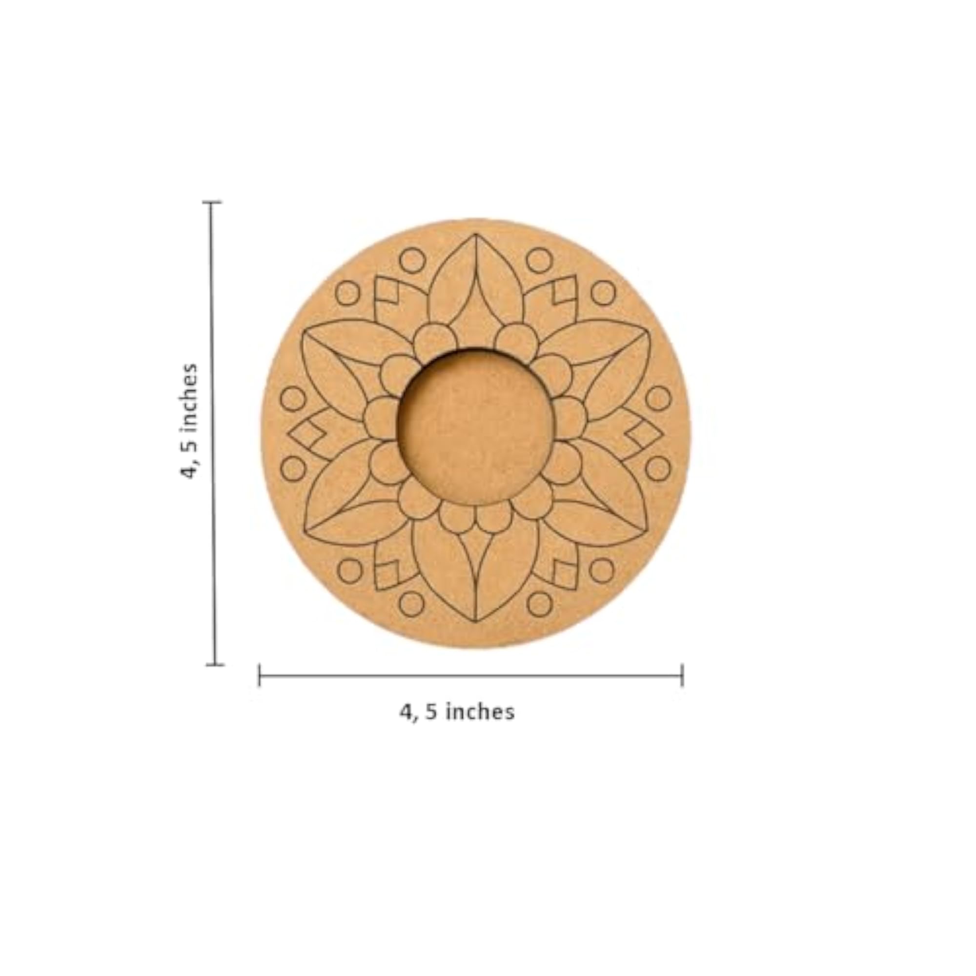 Modern Mandala MDF Tealight Candle Holder, Stylish Design