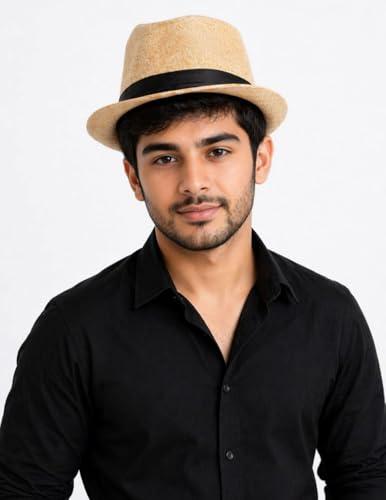Image of BookMyCostume Golden Western Cowboy & Ballroom Style Hat| Fancy Dress Accessory for Dance, Stage Shows & Theme Parties For Adults