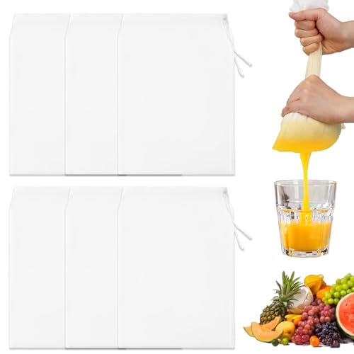 6 Pack Cheesecloth for Straining - 20x30cm Reusable Nut Milk Bag, Cold Brew Coffee Strainer, Yogurt & Jam Making - Fine Mesh Muslin Cloths for Cooking, Tofu, Juice