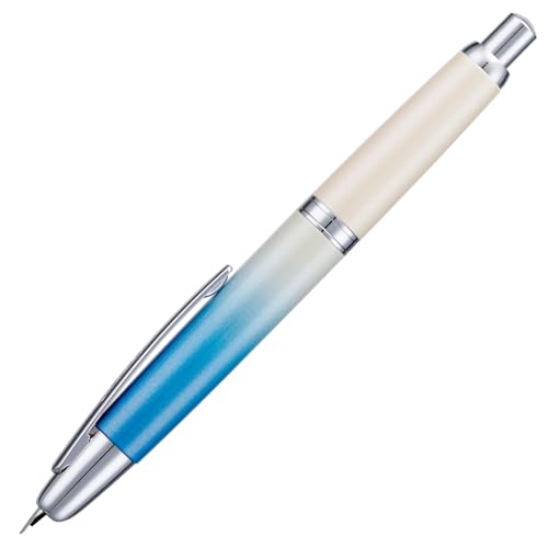 Image of Jinhao 10 Press Fountain Pen with Box, Gradient Blue Retractable Medium Nib with Ink Converter, Limited Edition Set (Silver Clip)