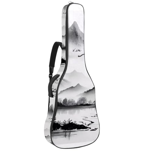 Sac pour guitare acoustique étanche à motif peinture à l'encre pour musiciens nomades