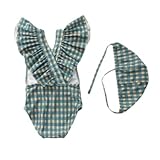 キッズ水着 オールインワン キャップ付き 帽子つき 水着 女の子 ベビー ベビー水着 フリル水着 ワンピース 2点セット 子供水着 子供用 キュート みずぎ プール 幼稚園 スイムウェア ビーチ 海水浴