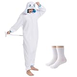 U-ParBoo Dragon Onesie Adult, Toothless Costumes Unisex Pajamas, Animal Cosplay for Christmas Halloween, White Dragon L