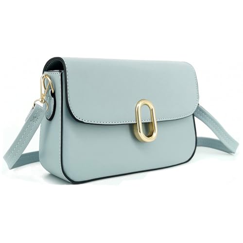 PORT&LOTUS Small Compact Square Plain Crossbody Purses for Women with Adjustable Shoulder Strap and Flap Magnet Closure