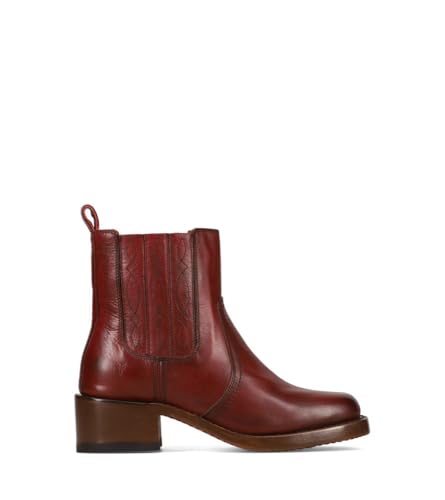 Frye Campus Chelsea Ankle Boots for Women - Premium 5.75” Leather Boots with Luxurious Lining and Leather Outsole with Chunky 1.75” Block Heel, Merlot - Vista - 9M