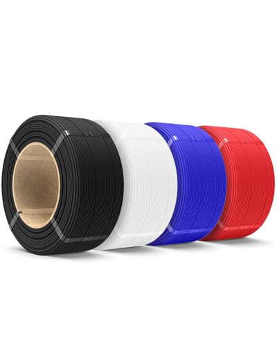Image of SUNLU 500g PETG Filament Refill 1.75mm, High Speed 3D Printer Filament Matte PETG Refill 4 Rolls, No-Spool Filament Bundles for Reusable Spool Compatible with Bambu Lab, Black /White /Red /Blue 2KG Total