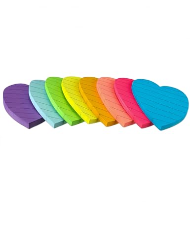 Notas adhesivas de corazón para organizar tareas pendientes con blocs de 8 colores