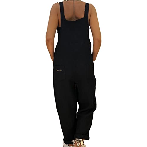 Smidow Travel Jumpsuits For Women Plus Size Jumpsuits Dressy Casual Denim Long Harem Pants Romper With Pockets Straight Leg Bib Overalls Petite #TOP4