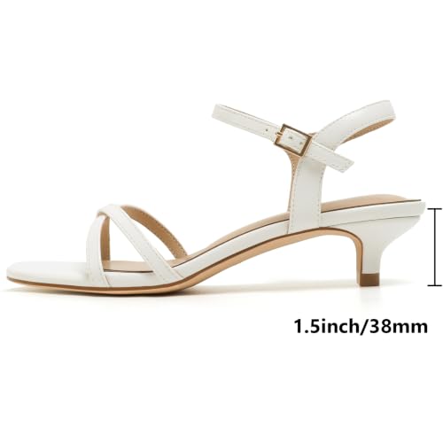 Image of Mostrin Strappy Heels for Women Ankle Strap Heels Women's Heeled Sandals for Party Prom Wedding