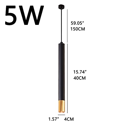 Lámpara colgante LED de tubo de aluminio negro de 5W con diseño de gota de alta gama Ibalods 3