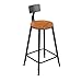 HIGHKAS Taburetes Bar Silla Silla Muebles Taburete Alto Estilo Industrial Retro Cocina - Madera Maciza/PU Esponja (94x46x46 cm) Taburete Alto (Estilo: # 1)
