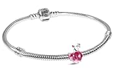 PANDORA Conjunto de regalo de pulsera de plata para mujer, lote, conjunto de joyería con caracol rosa para pulsera de dijes, regalo romántico 21773 20 cm