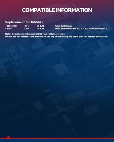 Image of KAX 741-300 Power Window Regulator with Motor Front Left Driver Side Compatible with 2001-2005 Honda Civic
