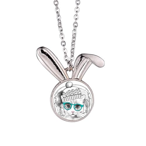 Collier pour chat blanc pendentif chapeau de laine accessoire de cou félin