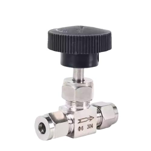 Válvula de aguja ajustable contra fugas con compresión SS304 de 6mm 4