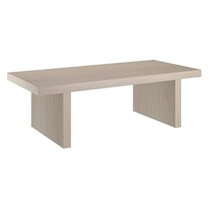 Henn&Hart 48″ Low-Profile Fluted Coffee Table for Living Room, Family Room, or Office, Alder White