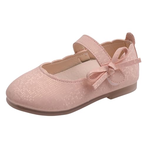 Girls Mary Jane Bow School Comfortable Soft Sole Flat Flower Wedding Party Shoes Non Slip Formal Dress Shoes