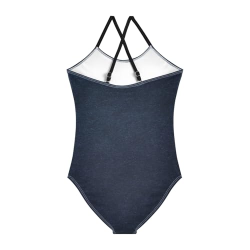 Dark Blue Felt Texture Abstract Art Swimsuit for Girls 1 Piecing Bathing Suit for Girls Swimsuits for2
