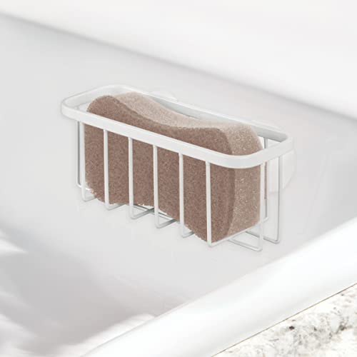 Idesign Rust-Resistant Stainless Steel Sponge Holder For Kitchen Sink With Suction Cups, The Gia Collection - Set Of 1, Pearl White #TOP4