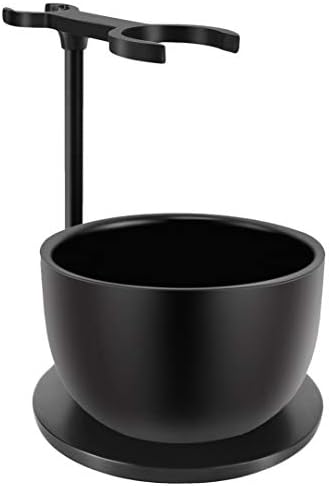 SANWA Deluxe Heavyweight Black Shaving Brush Razor Stand with Stainless Steel Soap Bowl Set,Dad Gifts,boyfriend Gifts,Husband Gifts for Him image 5