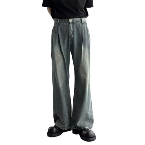 Hong Kong Style Summer Retro Denim Long Pants for Men