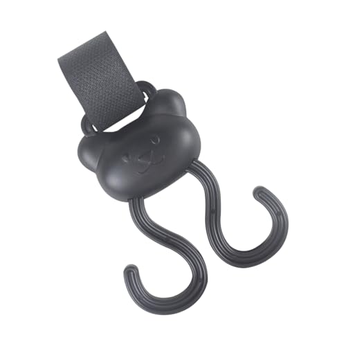 Baby Strollers Hook Lovely Bear Figure Cart Hook for Bag Drooling Towel Pram Hanger Mother Essential Product Black