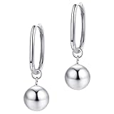 SOESFOUFU Pendientes Colgantes Largos para Mujer Pendientes de Bola Grandes en Color Platino Diseño Redondo Llamativo Joyería Elegante para Fiestas y Uso Diario