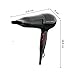 Rowenta x Karl Lagerfeld CV591L Powerline Haartrockner, 2100 Watt, Ionen-Booster, energiesparender Motor, Kaltlufttaste, 6 Geschwindigkeits-/Temperatu... Thermo Control, Schwarz/Rot