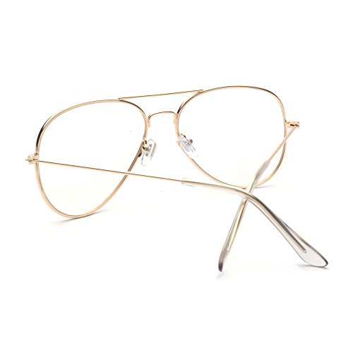 ALWAYSUV klassische Brille Metallgestell Brillenfassung Vintage Brille Dekobrillen