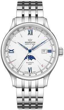 marvin Automatic GMT Men's Watch Swiss Movement Mechanical Luxury...
