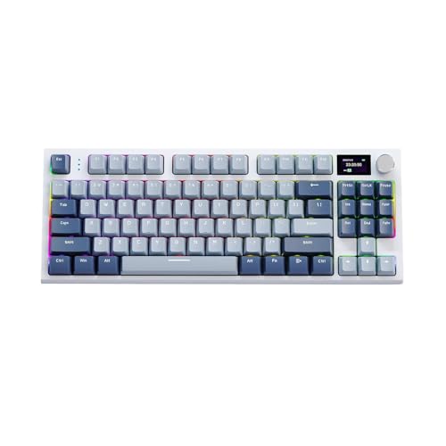 RK86 Wireless Mechanical Keyboard Pro TKL 75%, 2.4G//Wired Keyboard M75, Gasket Mount With TFT Color Display & Knob, 27 RGB Backlit, Hot Swappable Linear