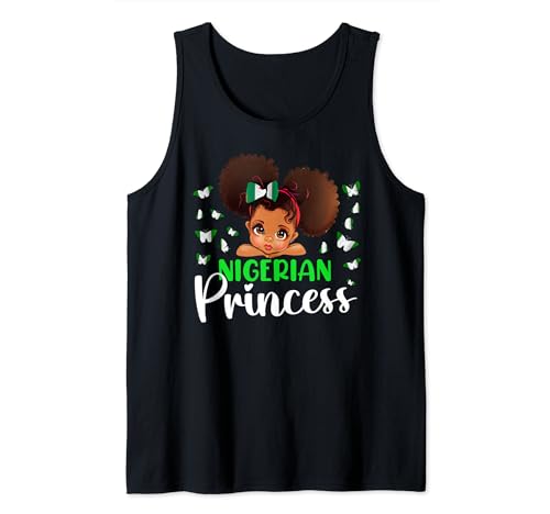 Nigeria Princess Flag for Girls Nigerian Pride Nigeria kids Tank Top
