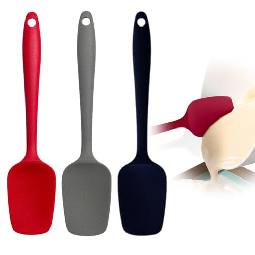 XPEX 3 Pezzi Cucchiaio Silicone Cucina, Cucchiaio per Mescolare, Senza BPA, Cucchiai di Silicone Antiaderente, Mestolo Cucina Silicon per Cucinare, Cuocere, Mescolare e Servire