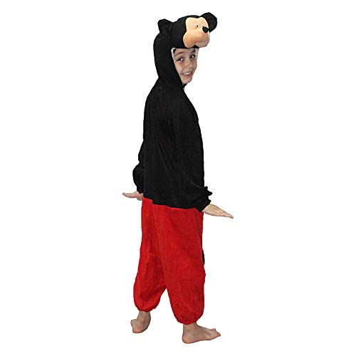 Image of Kaku Fancy Dresses Fleece Mouse Cartoon Costume -For Boys & Girls, Black & Red, 5-6 Years