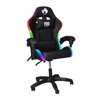 Cadeira Gamer Fox Racer Nordic Rgb Encosto Ajustavel Preto Até 120kg